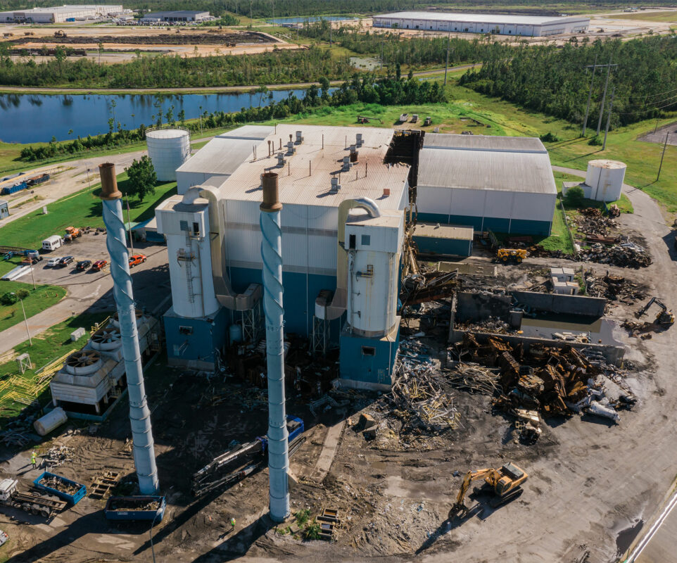 High view image of plant dismantlement