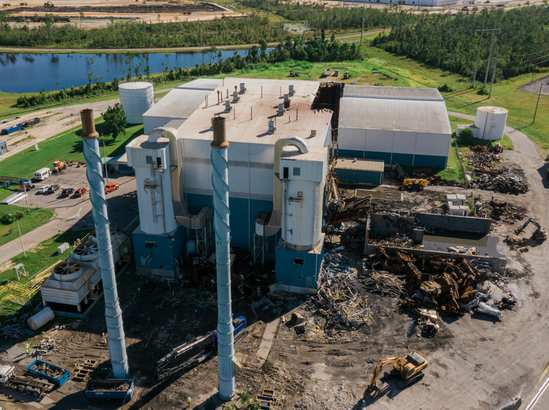 High view image of plant dismantlement